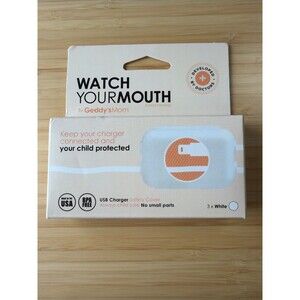 Watch‎ Your Mouth USB Charger Safety Cover 3-Pack White Childproof BPA Free